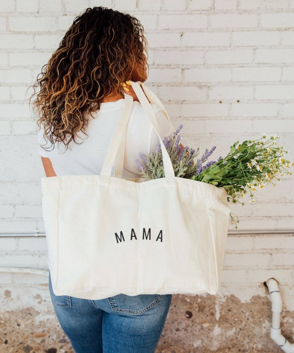 Image of Sunflower Motherhood - Mama Canvas Tote Bag | Stylish Eco-Friendly Diaper Bag