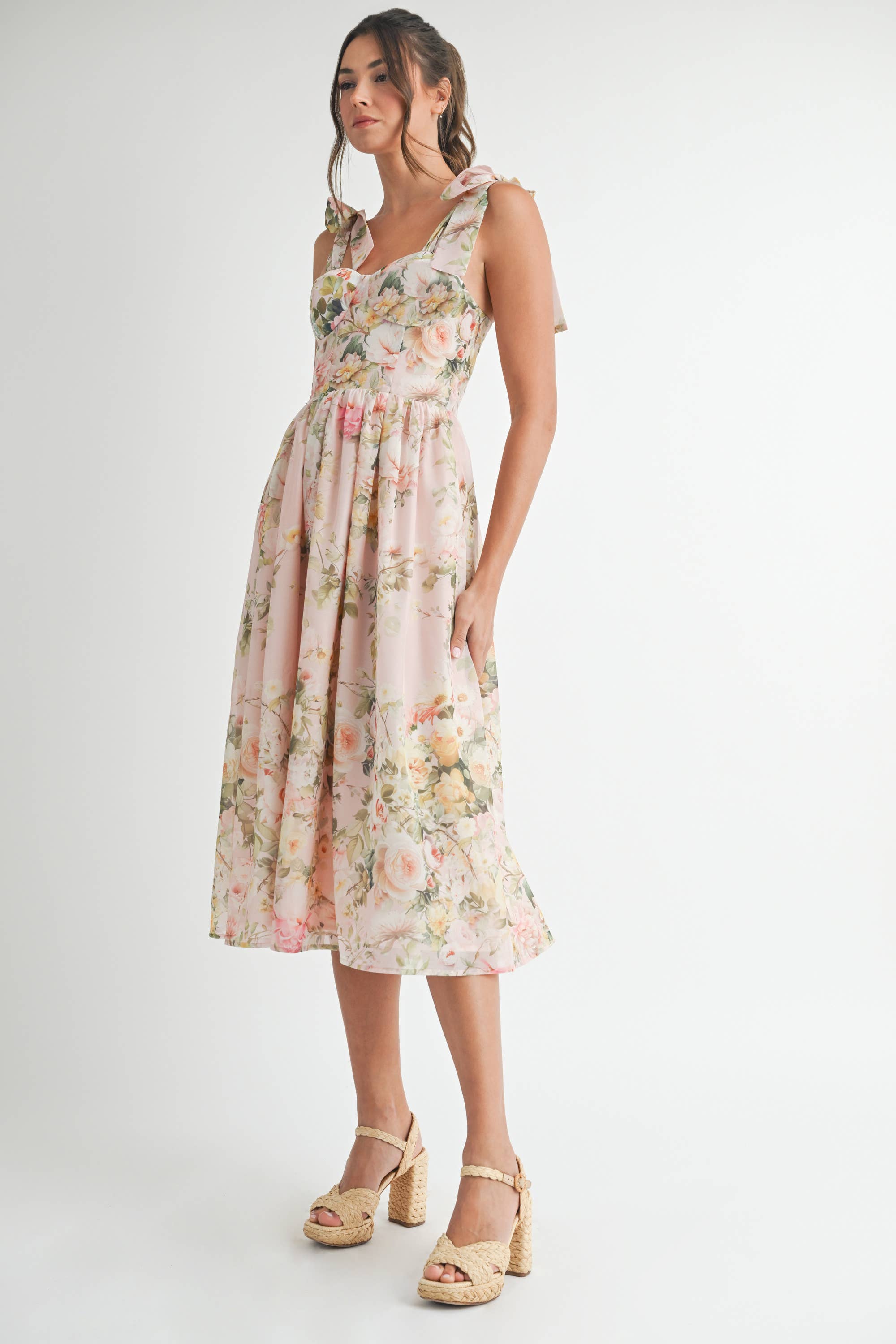 Image of Floral Printed Midi Dress
