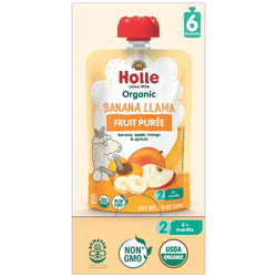 Image of Holle Baby Food Pouches - Organic Fruit Puree - Banana Llama