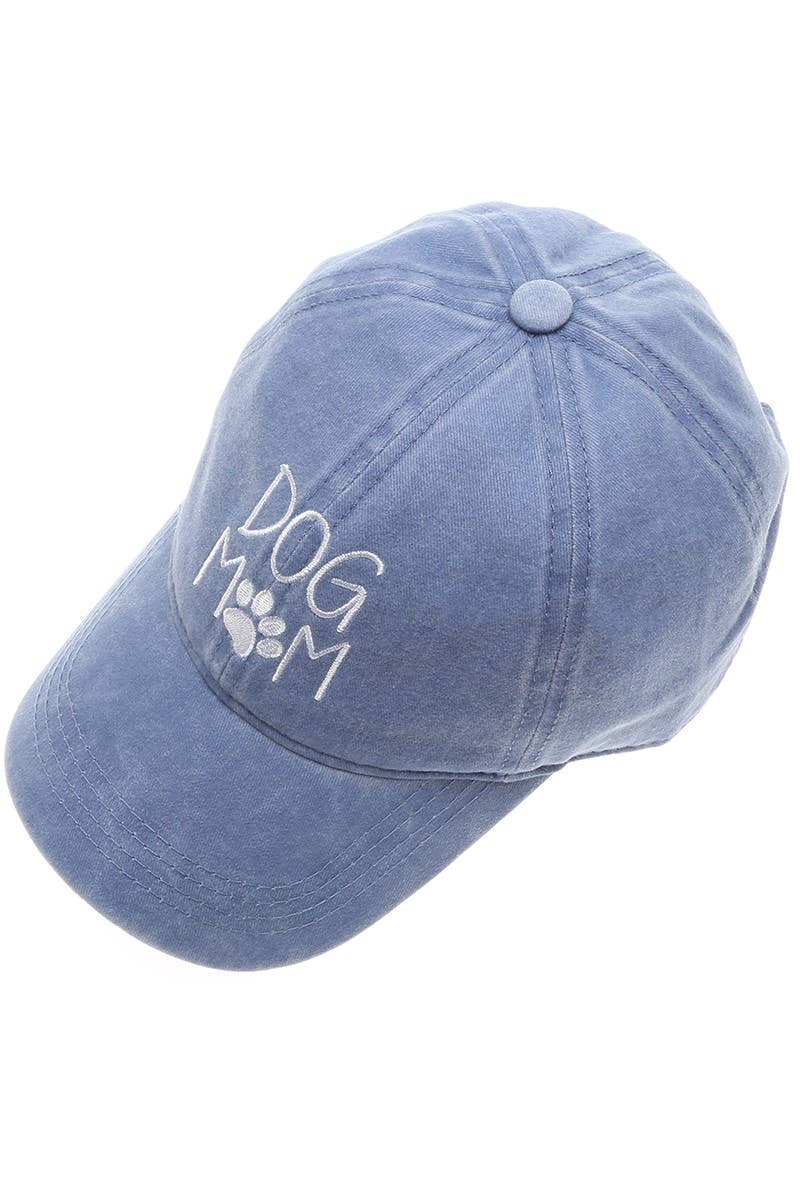Image of DOG MOM Embroidered Cotton Baseball Caps