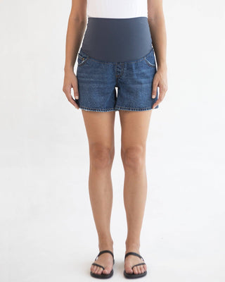 Wide Denim Maternity Shorts