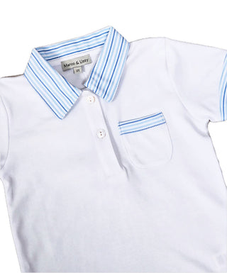 Marco and Lizzy - Blue Spring Flowers Boy's 2 Pc Short Set