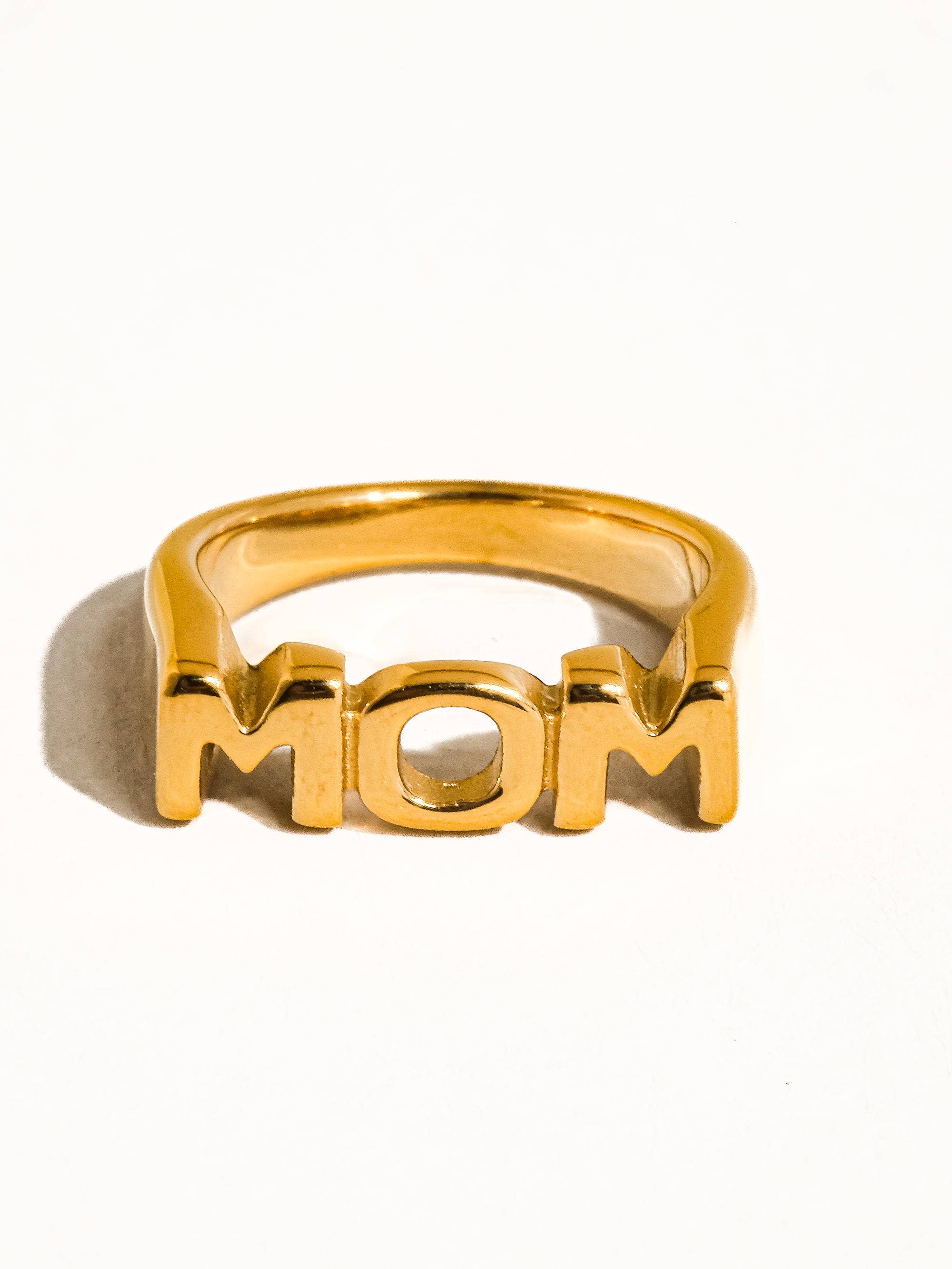 Image of Angel 18K Gold Non-Tarnish Mom Ring