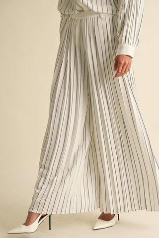 Pleated Stripe Pants