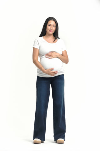 1822 Denim - Maternity 32" Better Butter Wide Leg Jean in Yanique
