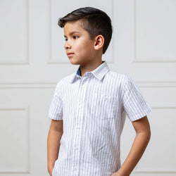 Image of Hope and Henry - Linen Short Sleeve Button Down Shirt