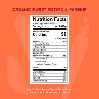Serenity Kids Organic Sweet Potato & Parsnip with Organic Carrots and Olive Oil Pouch