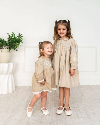 Viverano Organics - Isabel Floral Embroidered Linen Dress (Organic Cotton)