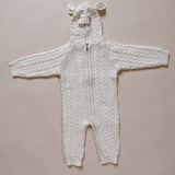 Luna + Luca - Luna + Luca Baby Bear Jumpsuit - White: White / 18-24m