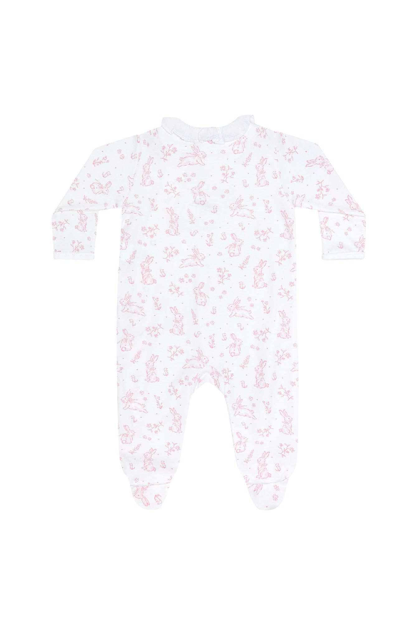 Nellapima - Pink Bunny Toile Crossover Footie