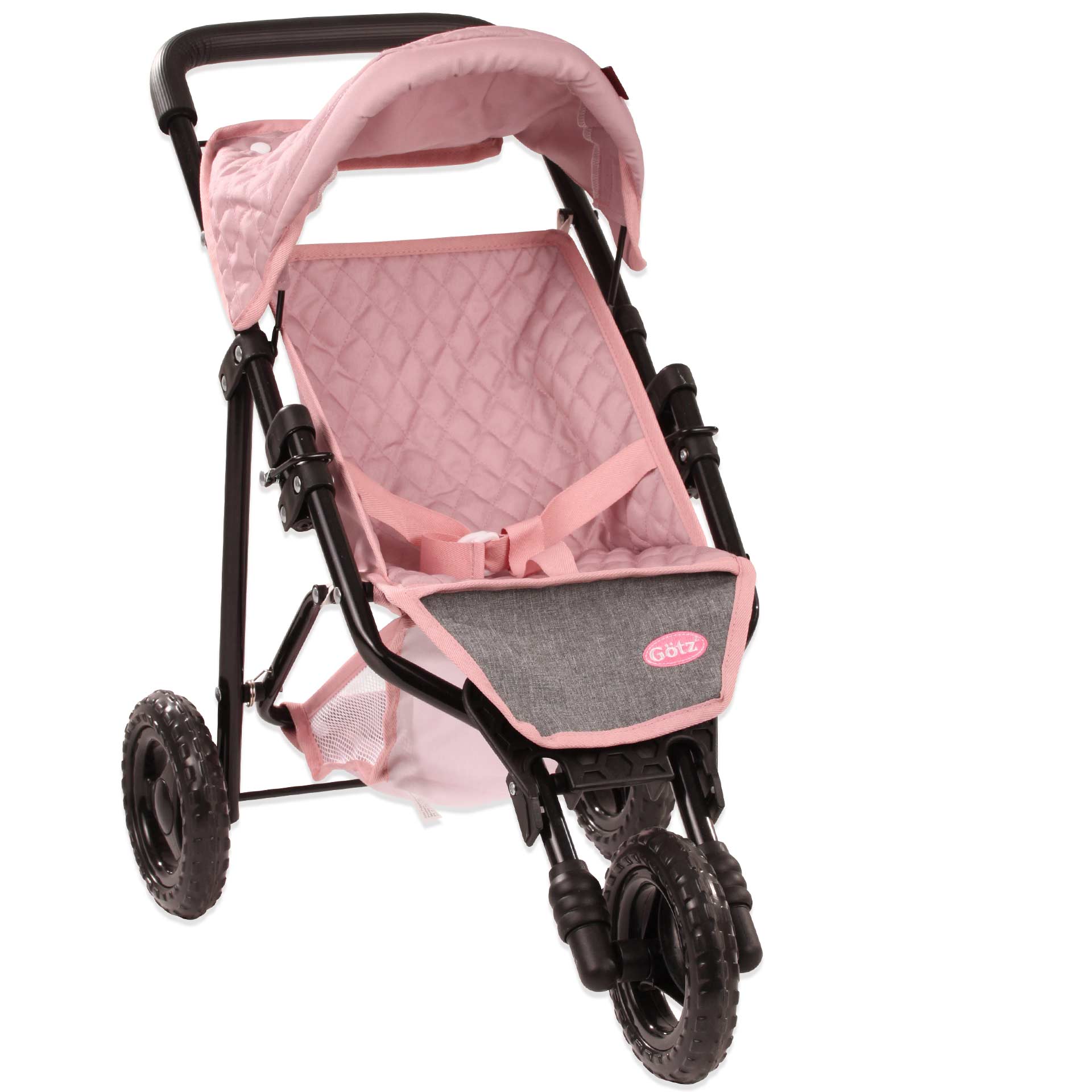 3-Wheel Compact Grey-Pink "Soft Mood" Doll Buggy