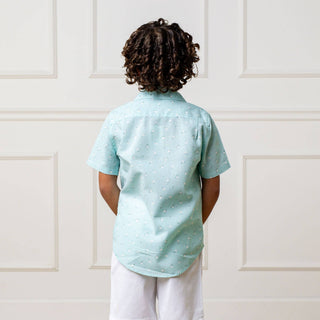 Hope and Henry - Linen Short Sleeve Button Down Shirt