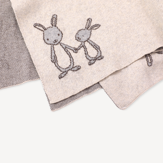 Viverano Organics - Bunny Mommy & Me Baby Knit Blanket & Lovey Gift SET