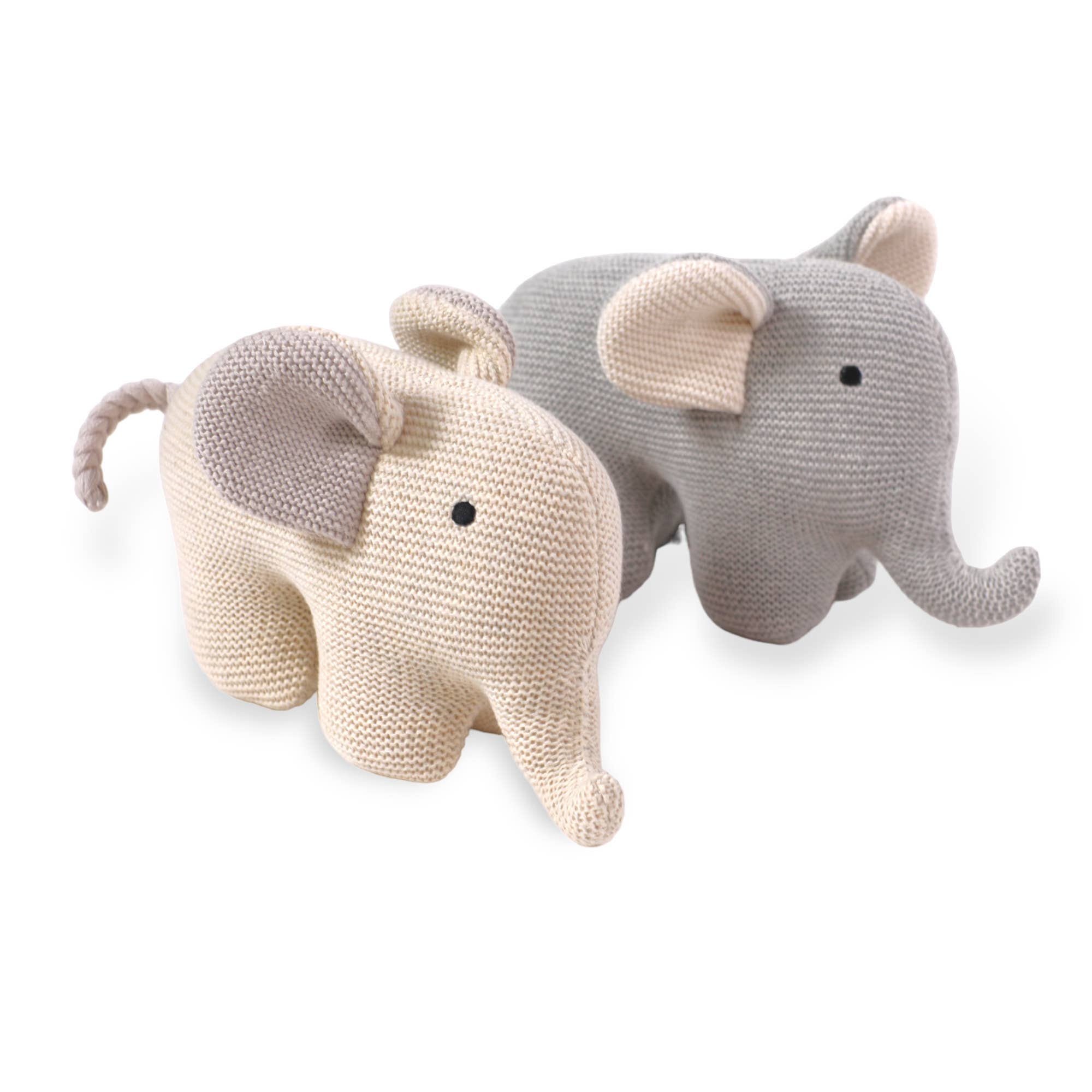Image of Elephant Knit Animal Soft Baby Toy
