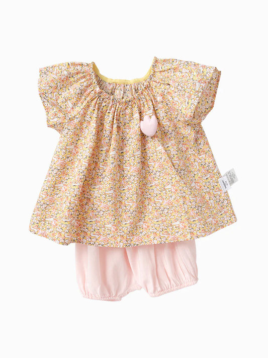 Balabala Sweet Short-Sleeved Suit For Baby Girl