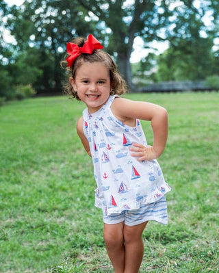 Marco and Lizzy - Nantucket Pima Cotton Girls Short Set