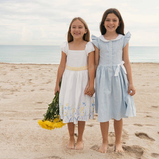 Hope and Henry - Organic Puff Sleeve Sateen Dress