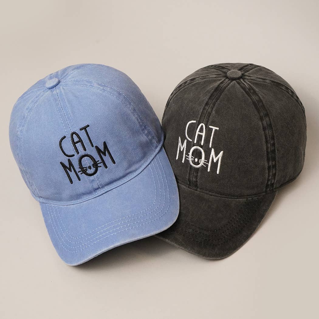 Image of CAT MOM Denim Cotton Adjustable Hat