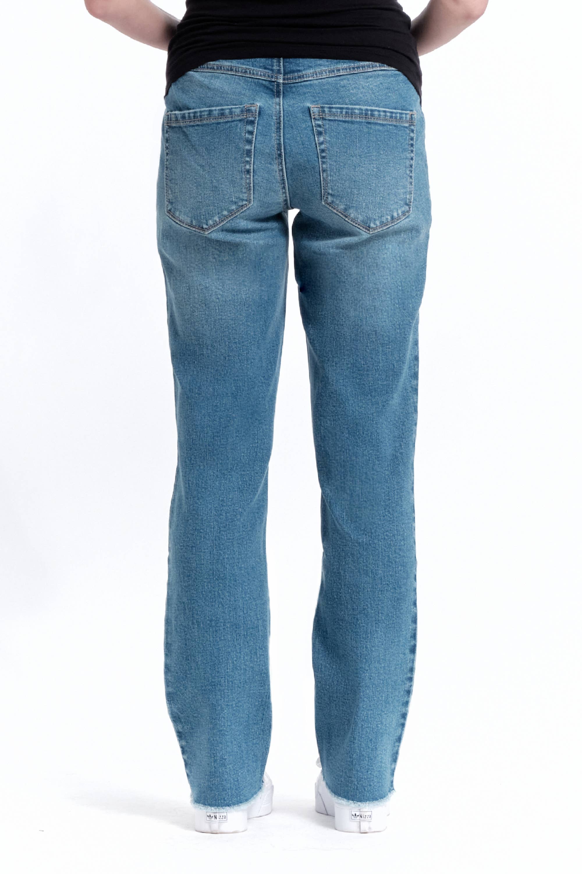 Image of 1822 Denim - Maternity 32” Relaxed Straight Leg Jean w/ Bellyband- Samuel
