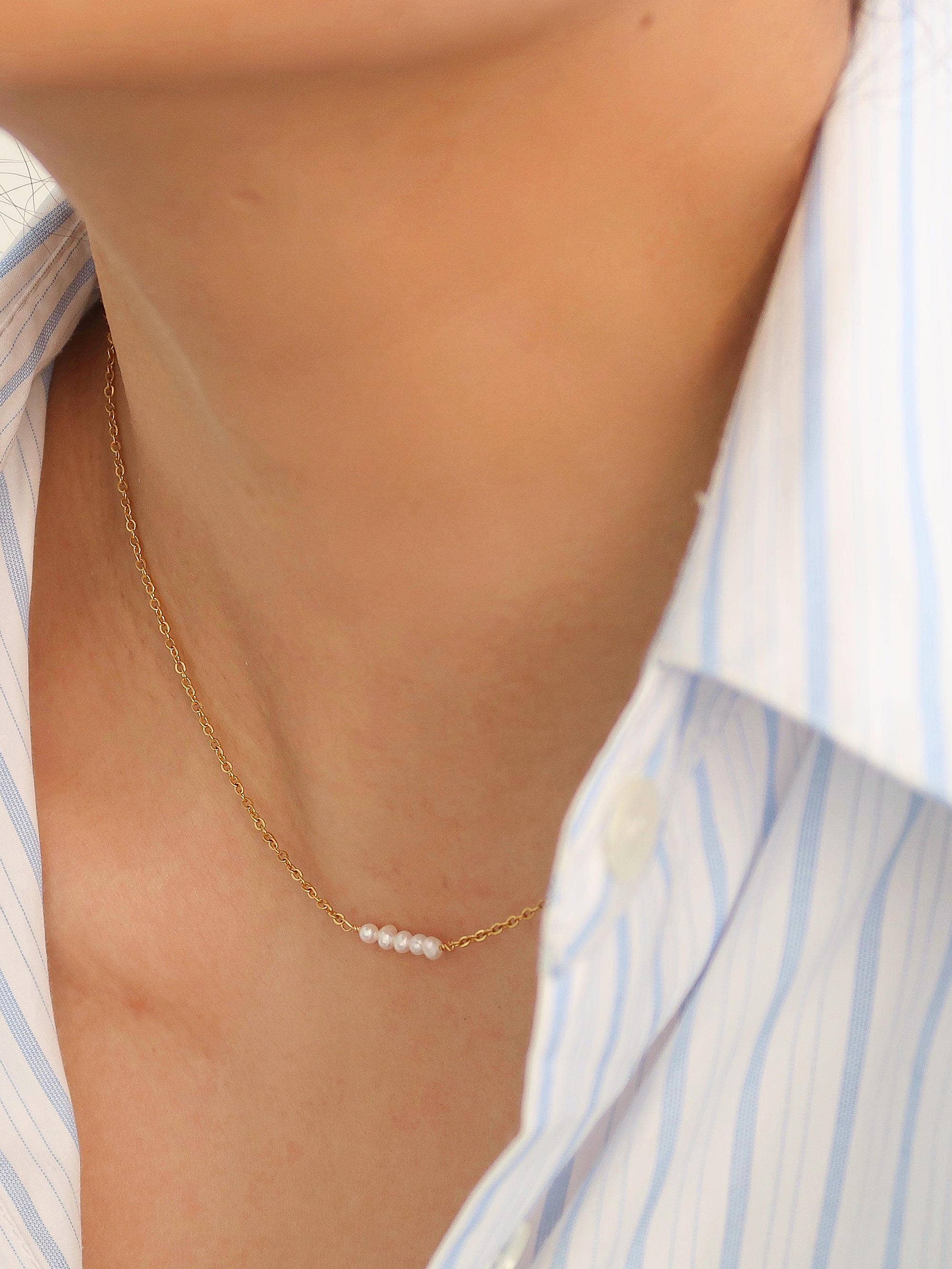 Image of 18K Non-Tarnish Petite Pearl Chokers
