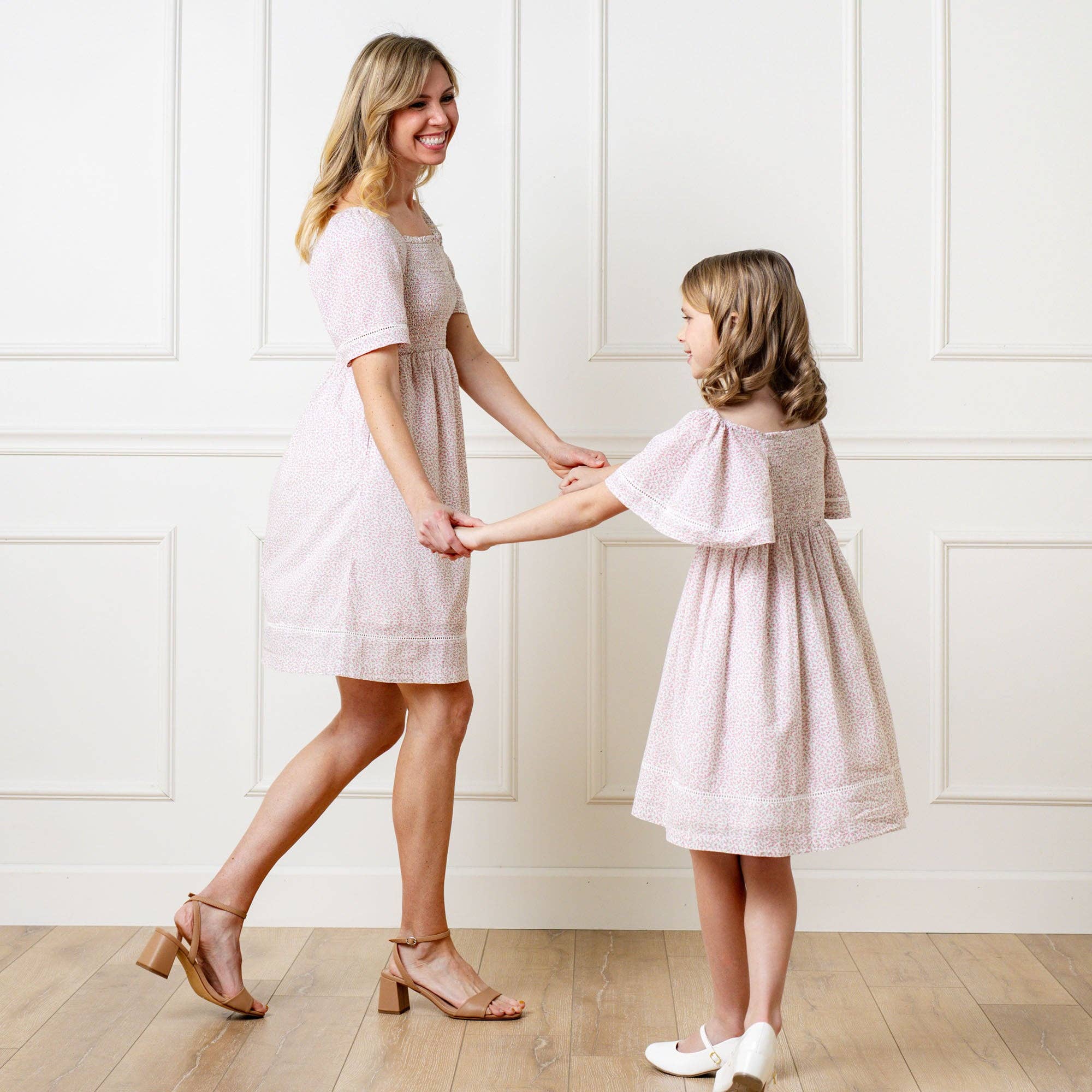 Image of Hope and Henry - Organic Smocked Bell Sleeve Dress