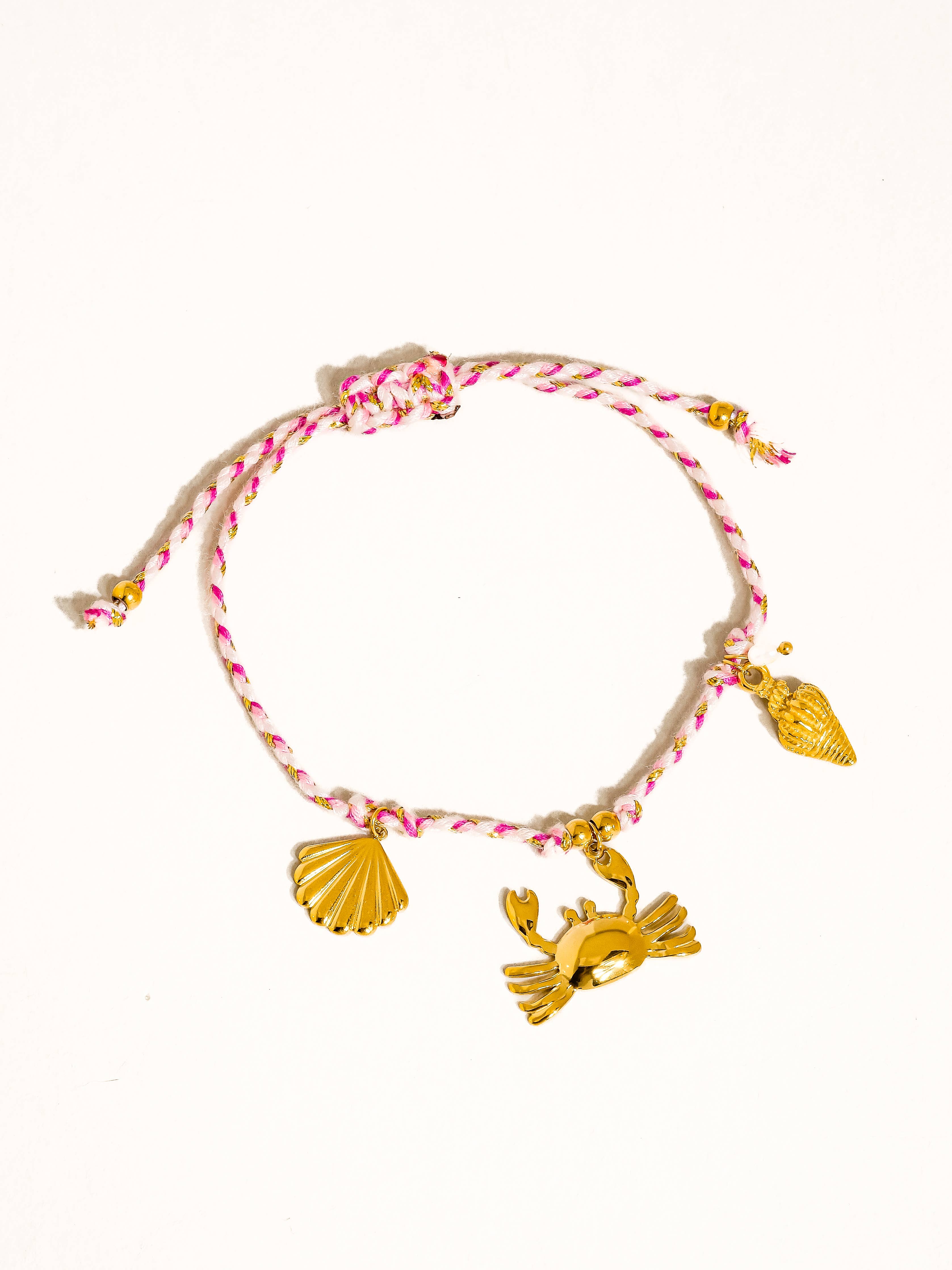 Menton 18K Gold Non-Tarnish Summer Rope Charm Bracelet