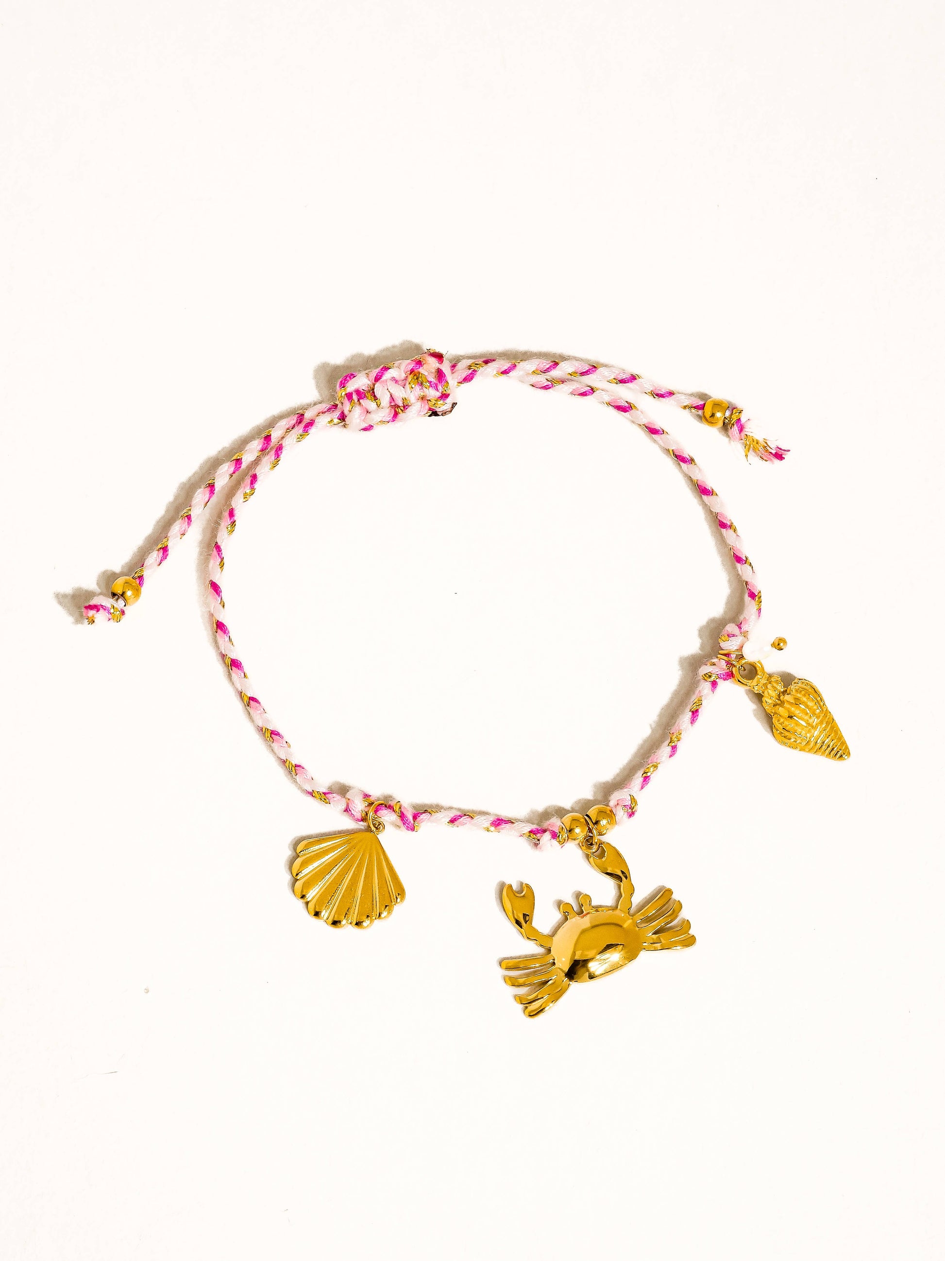 Menton 18K Gold Non-Tarnish Summer Rope Charm Bracelet