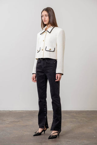 Contrast Cropped Blazer