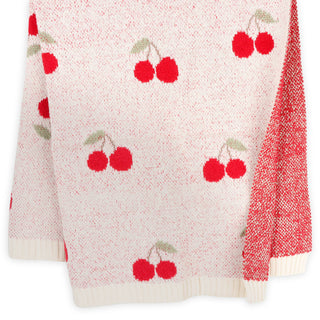 Viverano Organics - Cherry Organic Baby Blanket + Ring Rattle Toy Gift Set