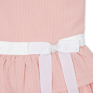 Hope and Henry - Organic Seersucker Ruffle Sleeve Peplum Dress