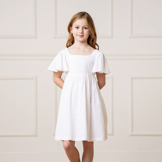 Hope and Henry - Flutter Sleeve Organic Empire Dress