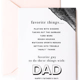 Kitty Meow Boutique - Favorite Things for Boy Dad - Father's Day Greeting Card