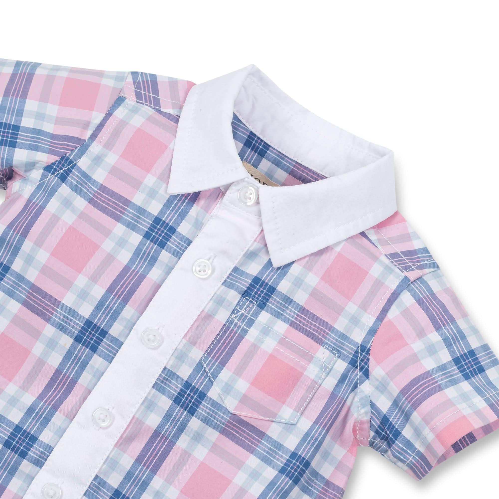 Image of Hope and Henry - Stretch Organic Poplin Button Front Romper