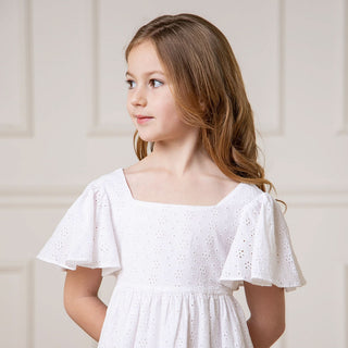 Hope and Henry - Flutter Sleeve Organic Empire Dress