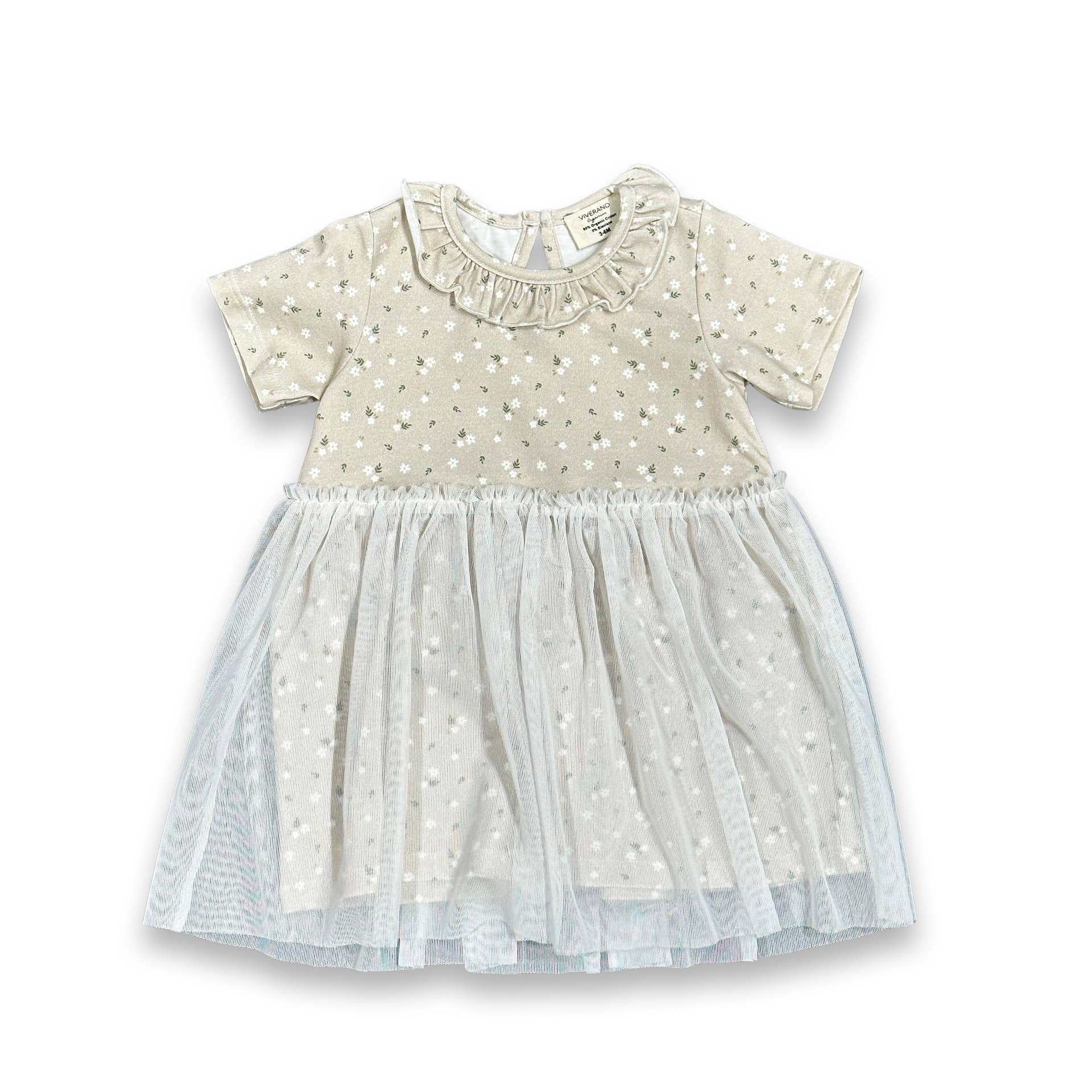 Ditsy Floral Ruffle Collar Tutu Dress