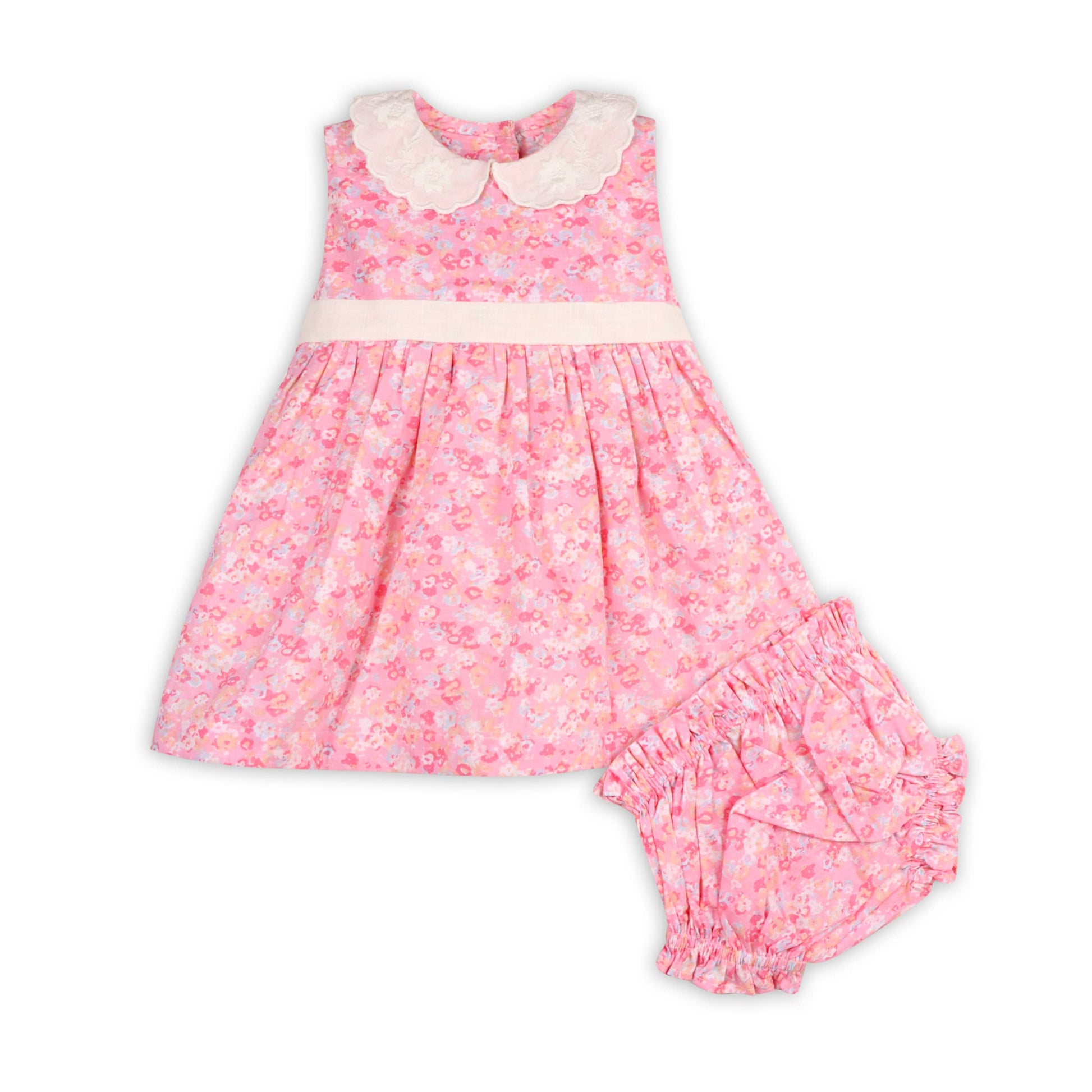 Viverano Organics - Mavis Floral Back Tie Baby Dress+Bloomer (Organic Cotton)