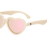 Babiators - Sweet Cream Polarized Heart Sunglasses with Mirrored Lens: Ages 6+