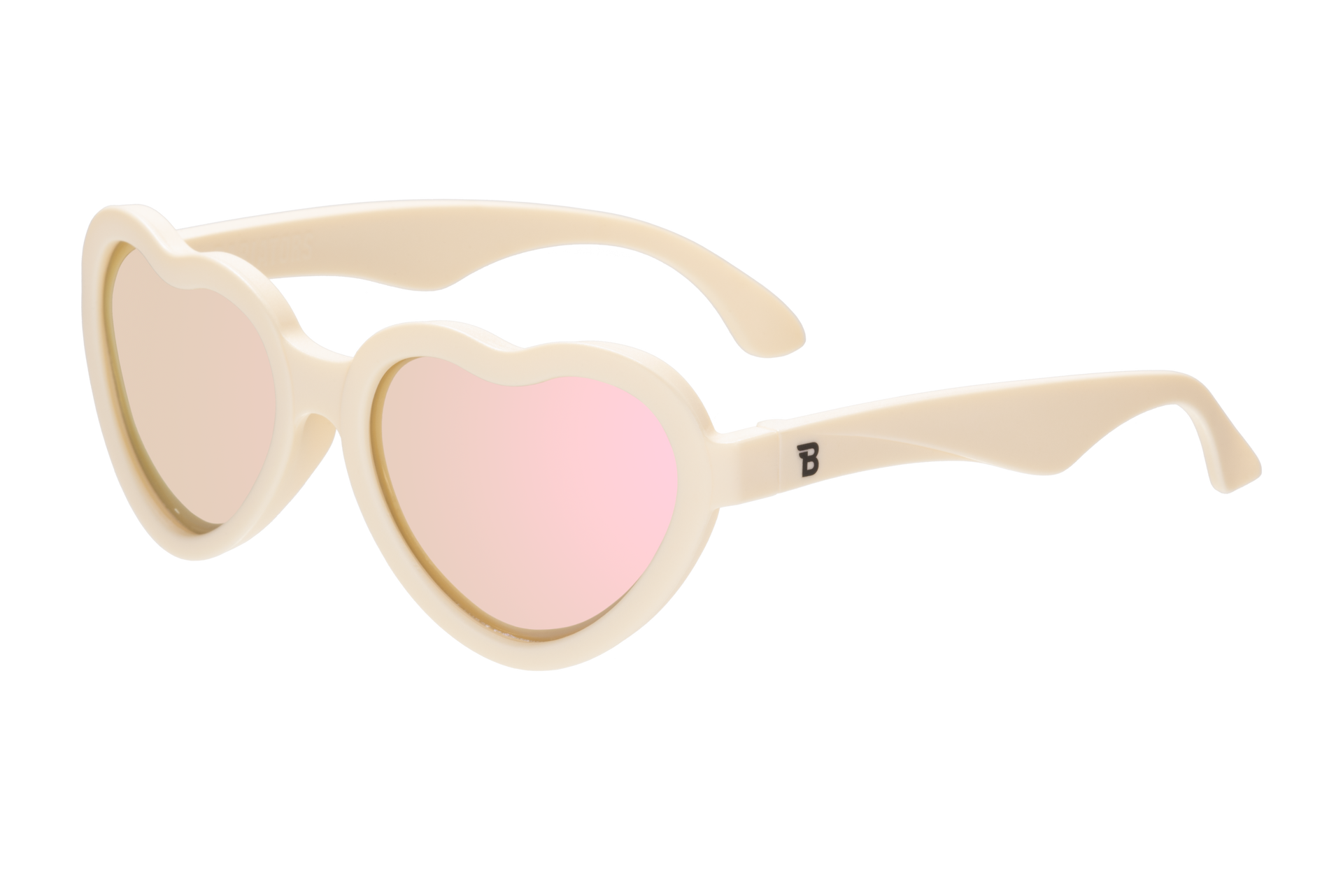 Babiators - Sweet Cream Polarized Heart Sunglasses with Mirrored Lens: Ages 6+