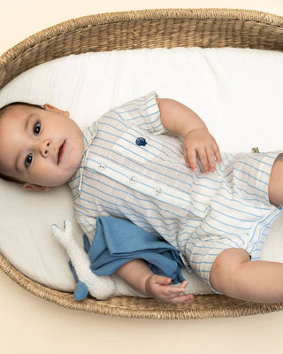 Viverano Organics - Blue Whale - Organic Baby Lovey Security Blanket
