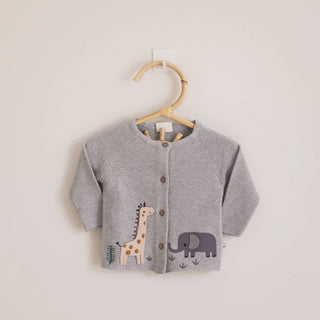 Viverano Organics - Animal Safari Embroidered Baby Cardigan Sweater (Organic)