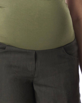 Nala Overbelly Maternity Linen Shorts