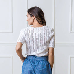 Image of Hope and Henry - V-Neck Pointelle Sweater