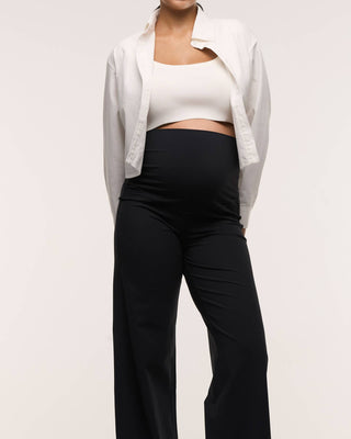 Wide Leg Overbelly Maternity Leggings
