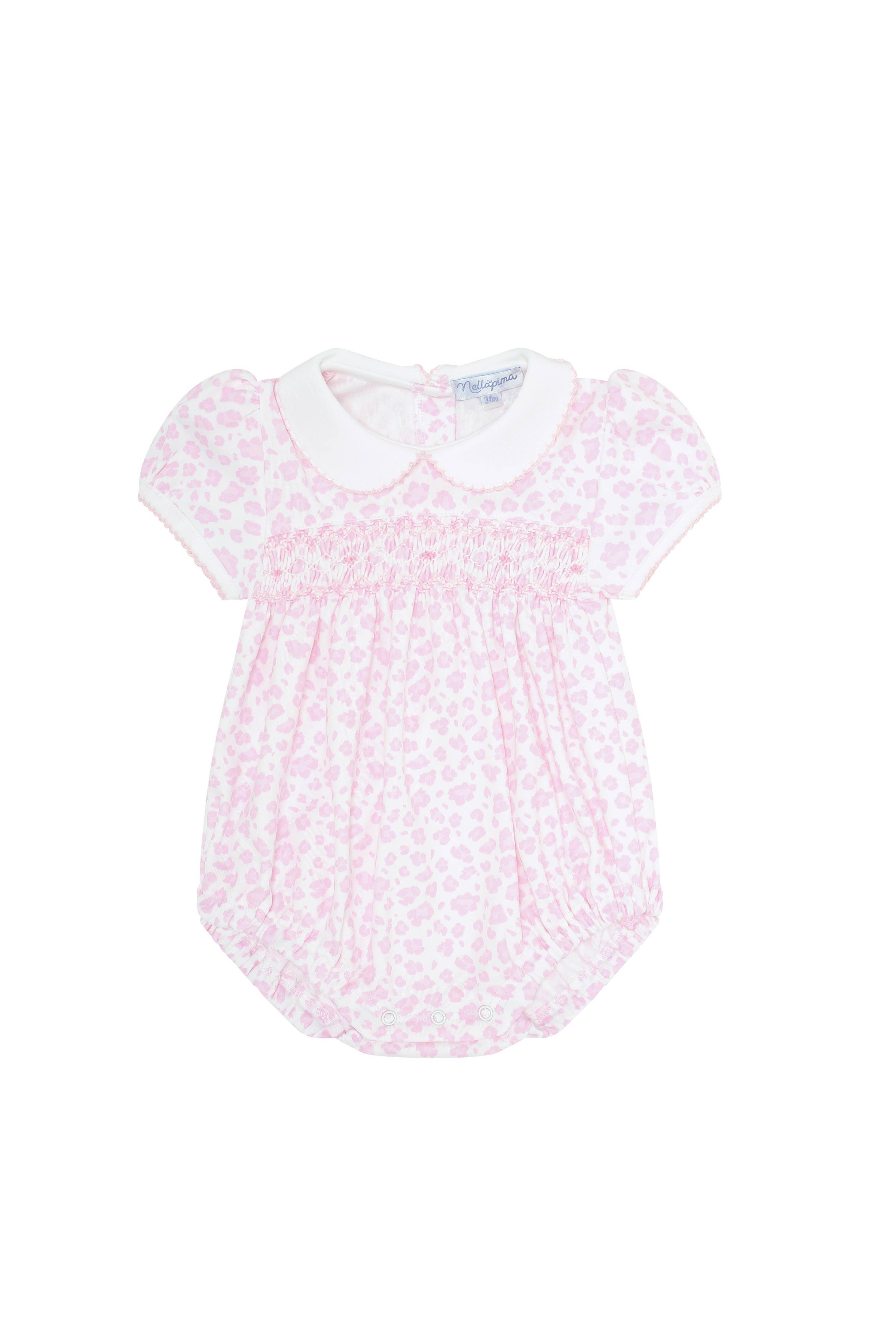 Nellapima - Pink Cheetah Print Smocked Bubble