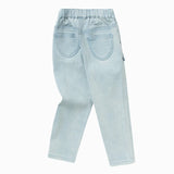 Balabala Toddler Girl High Stretchy Textured Jeans