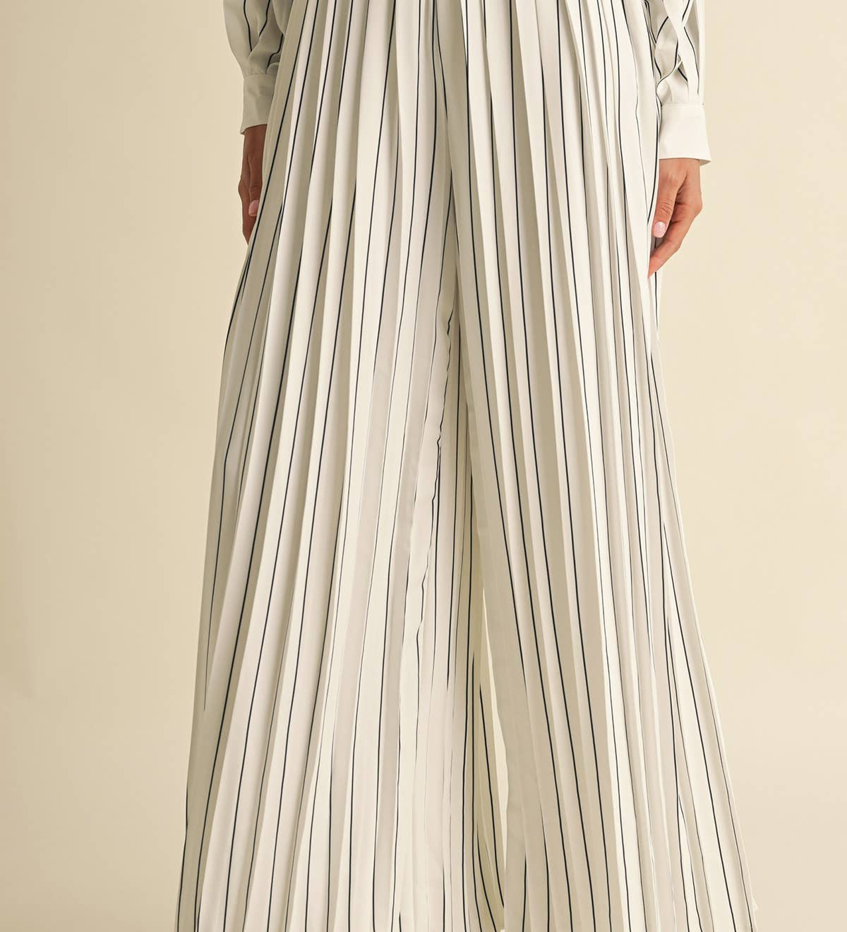 Pleated Stripe Pants