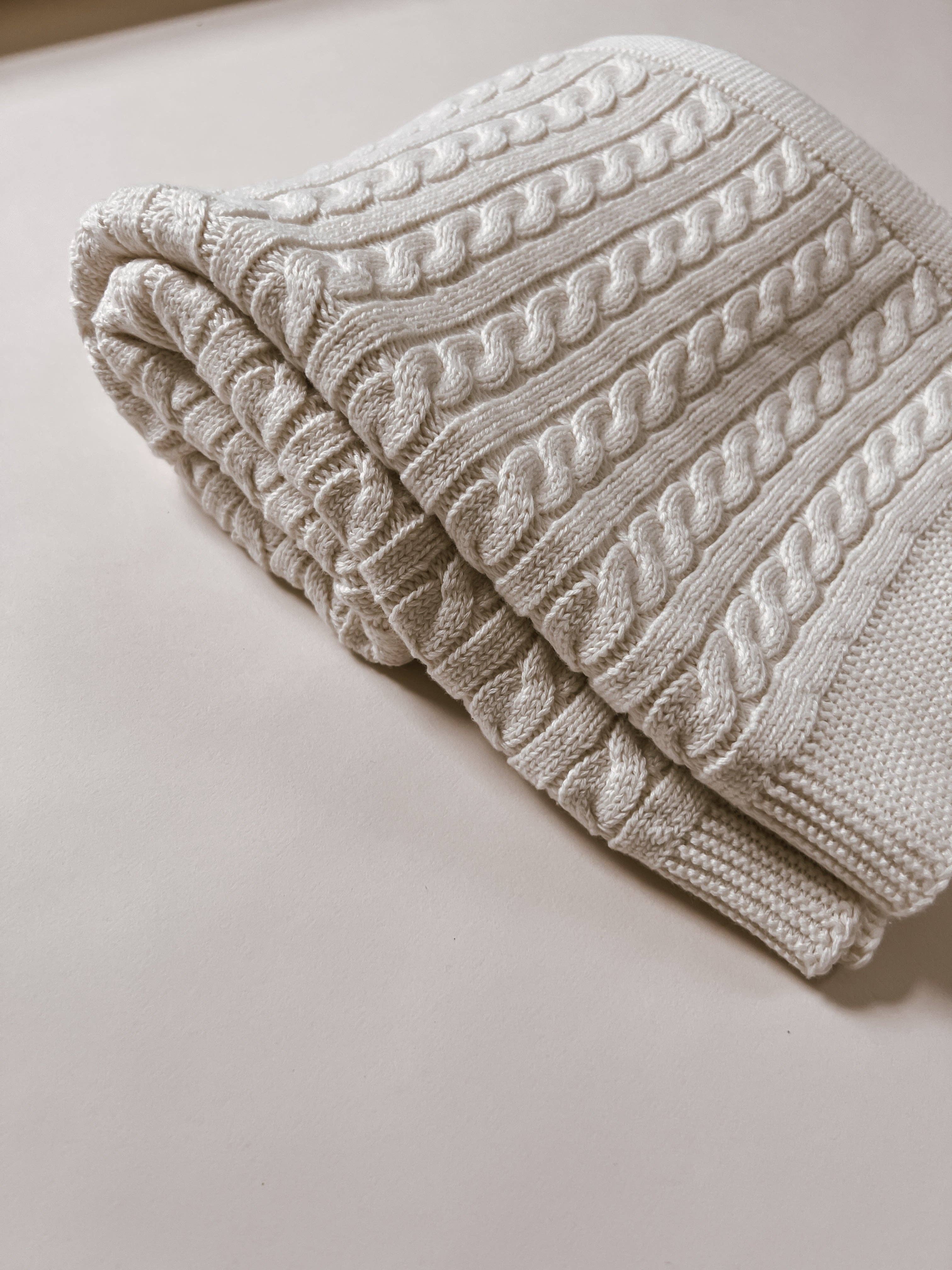 Image of Cable Knit Baby Blanket