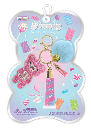 Trendy Lip Gloss with Keychain: Gummy Bear