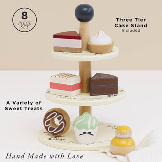 Le Toy Van - Wooden Toy Cake Stand & Selection of 7 Eco-Friendly Treats
