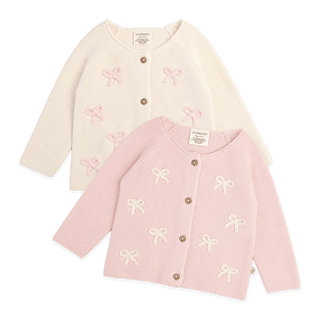 Viverano Organics - Zoe Bow Sweater Knit Baby Button Cardigan (Organic)